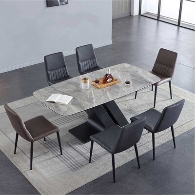 Dining Room Sets 6 Chairs With Z Metal Legs Stone Top Tables For Sale