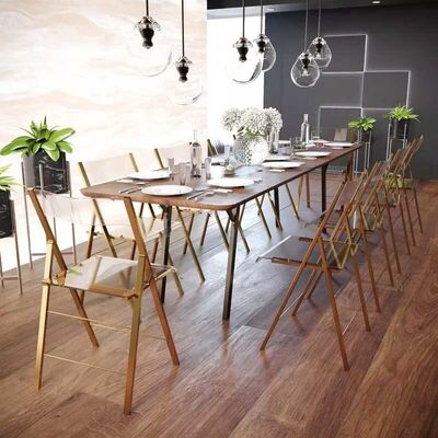Gold Stainless Steel Frame Transparent Acrylic Chair Folding Wedding Chair For Hotel