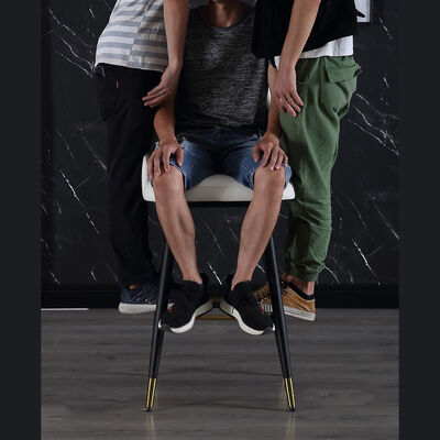 Orange 40 Inch Metal Bar Stools With Backs Modern Tall Pu Leather Commercial