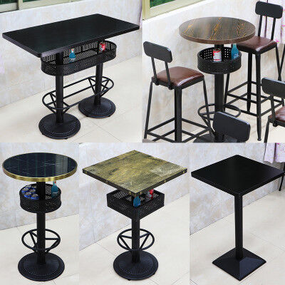 2 Person Black Bistro High Top Table Sets Outdoor Metal Counter Wood Tall