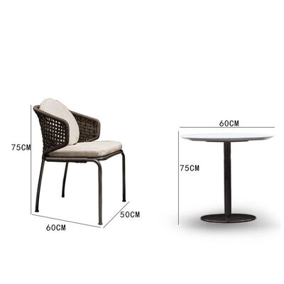 Modern Leisure Garden Furnitures Rope Outdoor Furniture Balcony Set 60x75cm