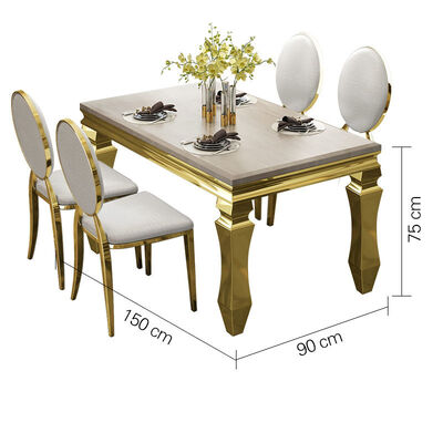 Garden Home Luxury Dining Table And Chairs 240cm 120cm 140cm 6 Seater  Marble