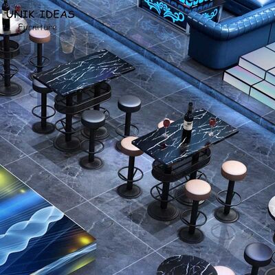 Marble Outdoor Bistro Bar Tables And Chairs 140cm 150cm 160cm Night Bar KTV Music