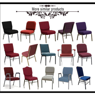 Church Wedding Steel Banquet Chair Stackable Burgundy Banquet Chairs