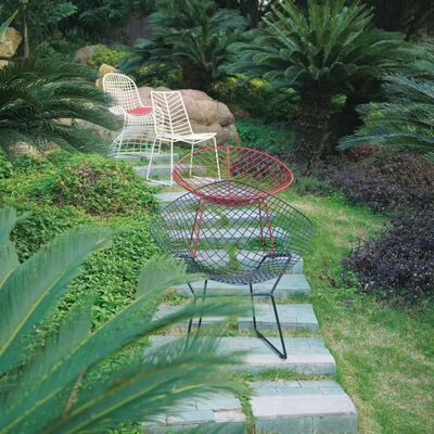 Metal Wire Chair Cafe French Metal Moon Chair Outdoor Furniture 55x52x81cm