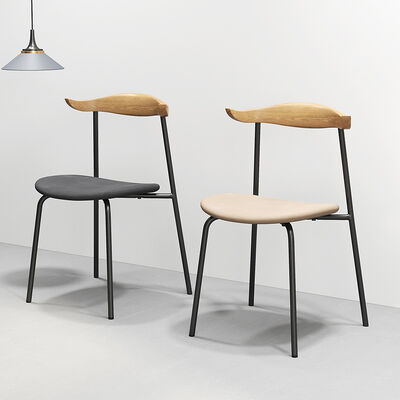 New Horn Metal Frame Dining Chairs Black Legs Fashion Restaurant 41x47x78cm