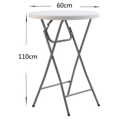 HDPE Plastic Folding Bar Height Bistro Table Portable Round For Party Event Cocktail