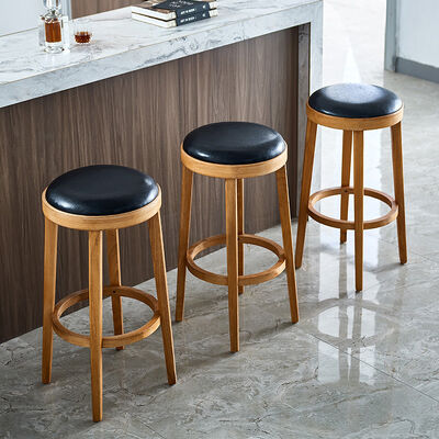 Guter Preis Cheap Factory Price Leather Upholstery Wooden Bar Counter Stools Online
