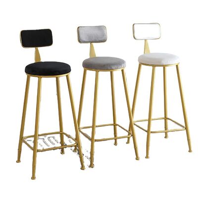 Guter Preis Warmverkauf Nordic High Billig Schaltermöbel Gold Metall Samt Rücken Luxus Küche Moderne hohe Hocker Barstühle für Bartisch Online