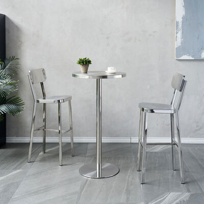 Guter Preis KTV-Stuhl aus Edelstahl und SH60cm Bar Tisch Set Online