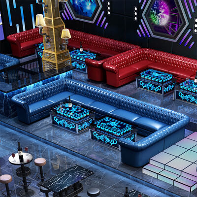 Guter Preis Customized bar Family Audio-visual Room Sofa Table Combination Against the Wall U-shaped L-shaped Luxury Club Sofa Set Furniture Online