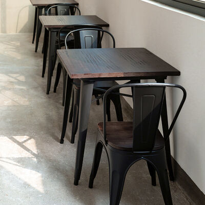 Guter Preis Restaurantenmöbel Fastfood Kaffee-Loft Eisen Holz Esstisch für Restaurantenmöbel Sets Online