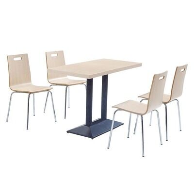 Guter Preis Wholesale Price Restaurant Table and Chair Bentwood 4 Seater With Metal Frame Online