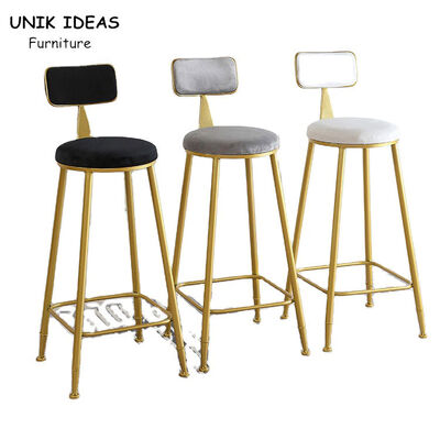 Guter Preis 30 Zoll-Gray Black Velvet Bar Stools-Satz von 2 3 Frühstücks-Goldmetallhaus Online
