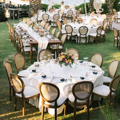 Guter Preis Hall Wedding Banquet Chairs For-Mietrunde Cane Back Wooden Louis 50x55x91cm Online