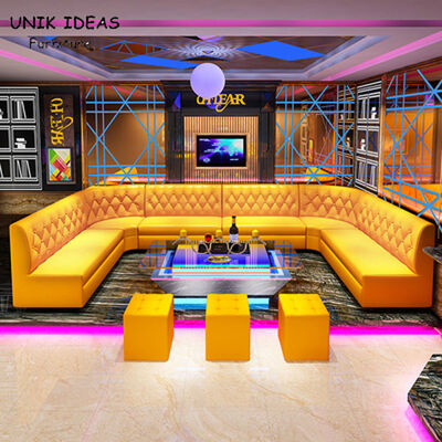 Guter Preis Große 3-teilige lederne U-förmige Schnittcouch für kleine Privatleben-Cafeteria des Raum-KTV Online