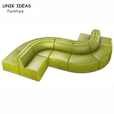 Guter Preis Verein-Aufenthaltsraum Sofa Grey des Sitzer-4 U-förmig   Graues s-Bogen-Form-Weinlese-Art-Restaurant Online